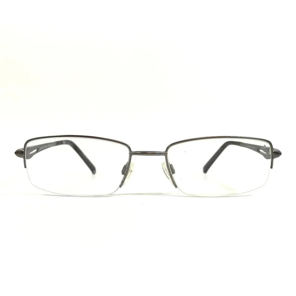 Easyclip Eyeglasses Frames EC118 20 Silver Rectangle with Clip-on 53-18-140
